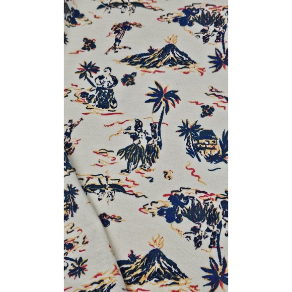 VTG Eddie Bauer Sweatshirt Mens Medium Yellow Crewneck Island Hawaiian Volcano - Picture 4 of 8